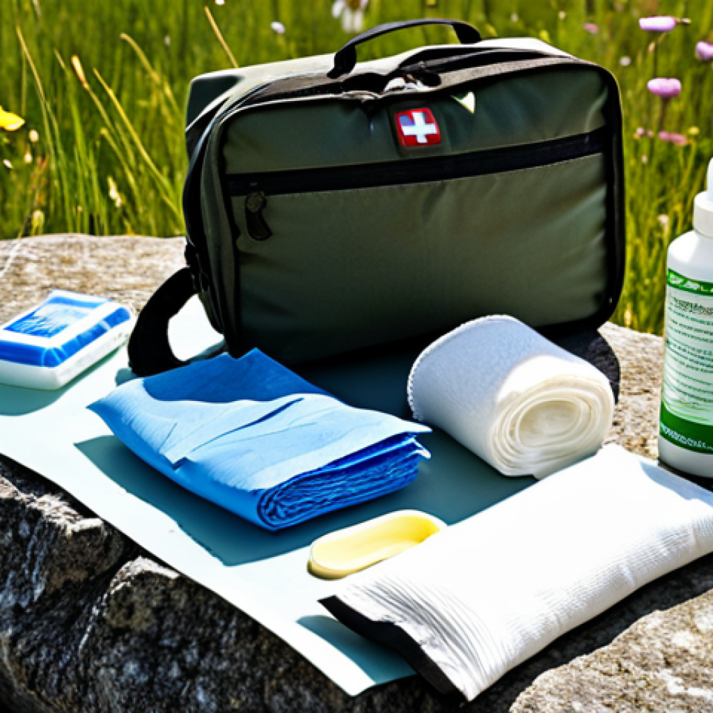 고산지대 생존법 - Mountain First Aid Kit**

"A neatly organized first aid kit specifically for mountain hiking, displa...