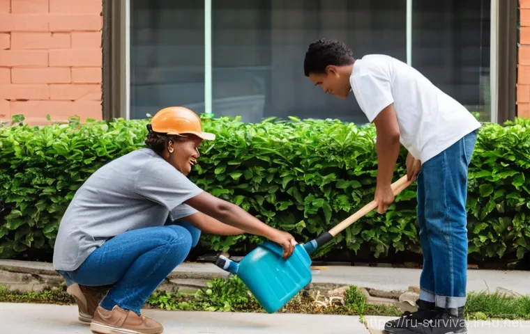 재난 대비 시민 교육 - **Prompt:** A family of three – a mother, a father, and their child (around 8 years old) – calmly an...