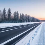 겨울철 도로 사고 대처법 - Here are three image generation prompts in English, detailing various aspects of winter driving in R...