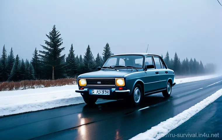 겨울철 도로 사고 대처법 - Prompt 1: Navigating Treacherous Icy Roads in Winter Russia**