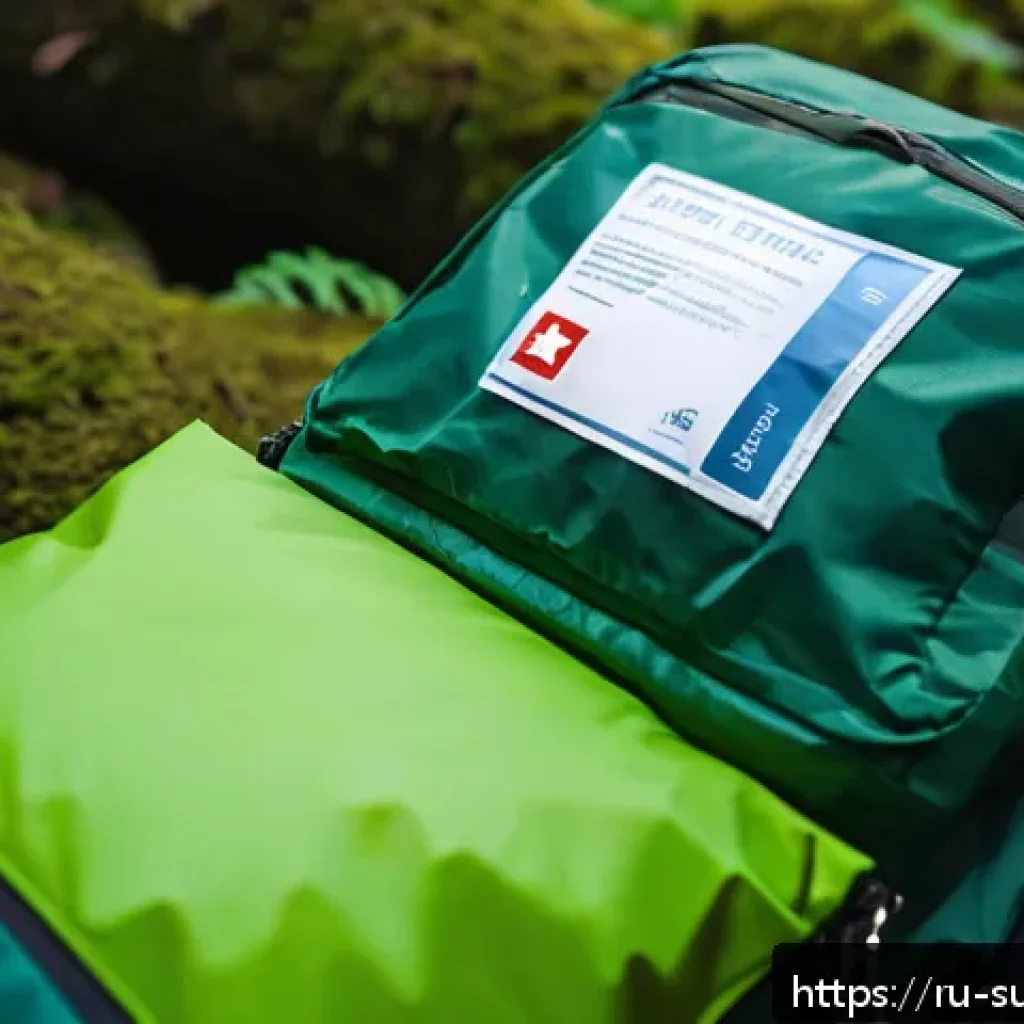 서바이벌 캠프 체험 후기 - A detailed outdoor survival scene featuring a hiker with a lightweight 2-3 kg backpack, wearing laye...